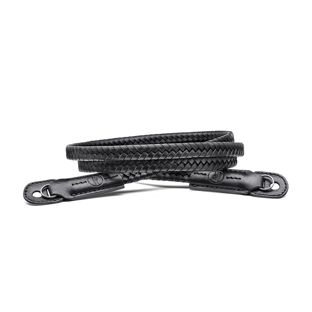 LEICA CARRYING STRAP BRAIDED LEATHER, BLACK PRE-ORDER