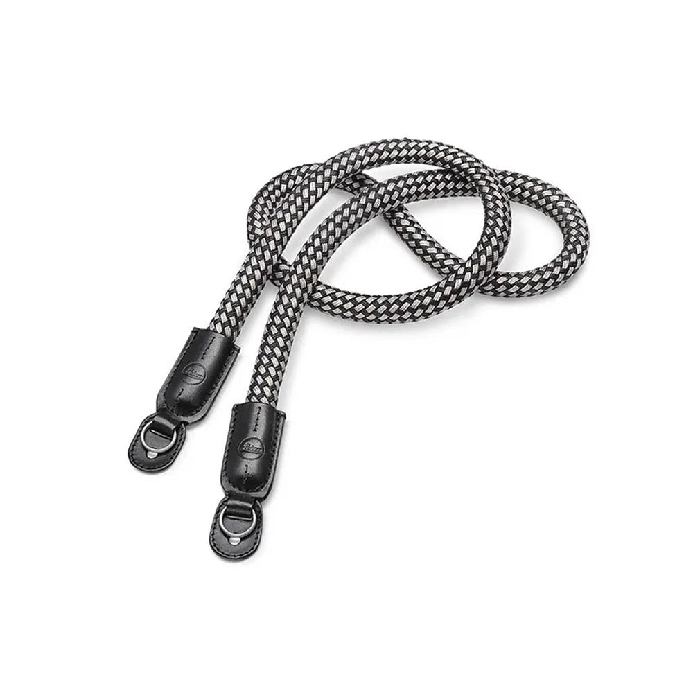 LEICA CARRYING STRAP ROUND BRAIDED RAYON & LEATHER, BLACK & WHITE PRE-ORDER (Copy)