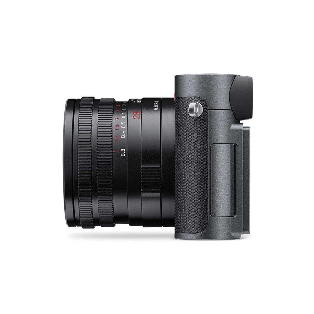 Camera lens and body on a white background